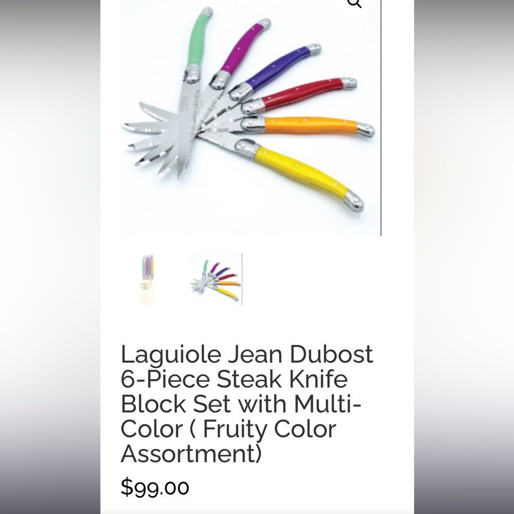 LAGUIOLE - 6 steak knives, fruity color